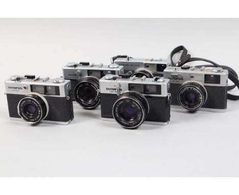 Olympus Compact Cameras, an Olympus 35 RC, timer lever jammed, shutter fires, not staying open in bulb setting, with F Zuiko 