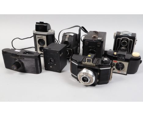 Bakelite and Other Cameras, a Purma Special, a Rex Flash Flashmaster, a Certio Doppel Box Camera, a Brownie 127, Brownie Refl