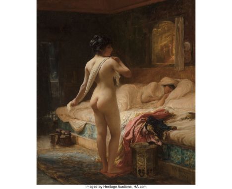 Frederick Arthur Bridgman (American, 1847-1928)After the bath, Cairo, 1882Oil on canvas25 x 20 inches (63.5 x 50.8 cm)Signed 