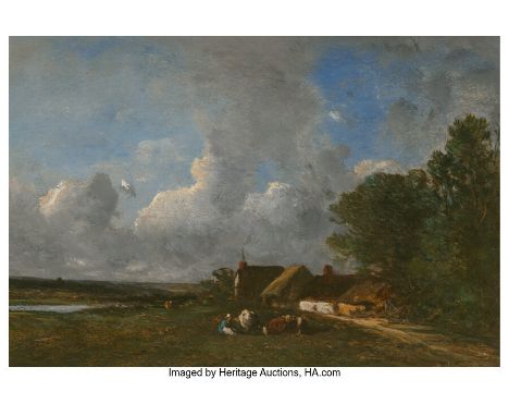 Jules Dupré (French, 1811-1889)Paysage, 1830-32Oil on panel12-1/2 x 18-1/4 inches (31.8 x 46.4 cm)Signed lower right: J. Dupr