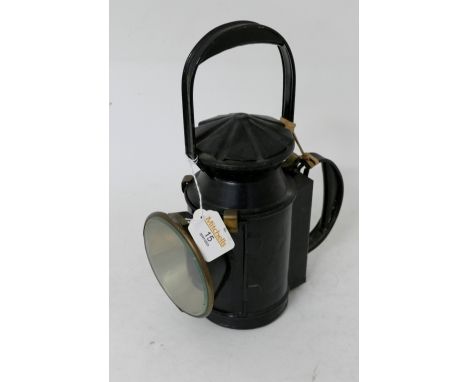 Black railway lantern