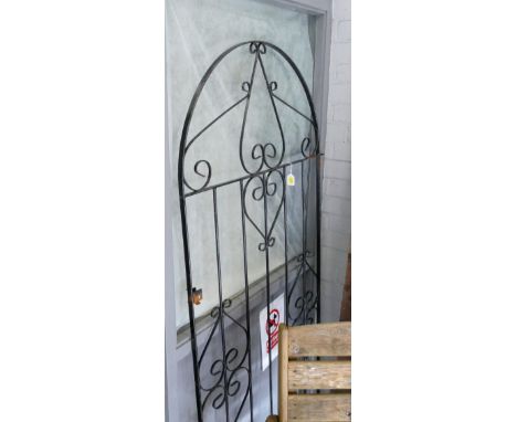 Black metal garden gate, height 190 cm, width 89 cm
