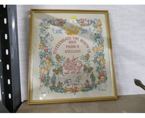 Tapestry picture To Celebrate The Birth of HRH Prince William 1982