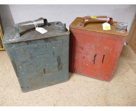 Two petrol canisters, one Esso  