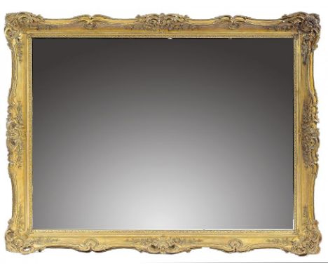 A VICTORIAN GILTWOOD AND COMPOSITION MIRROR OR PICTURE FRAME, LATE 19TH C  175 x 148cm ++Some old damage and repair, the mirr