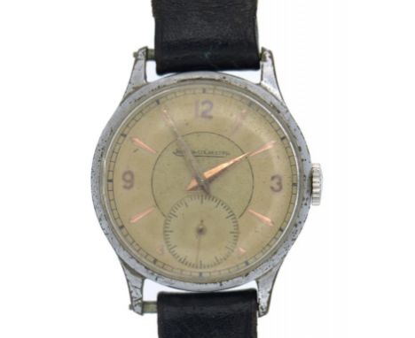 A JAEGER LECOULTRE STAINLESS STEEL WRISTWATCH numbered on case back B398538, 30mm diam  ++In working order running when wound
