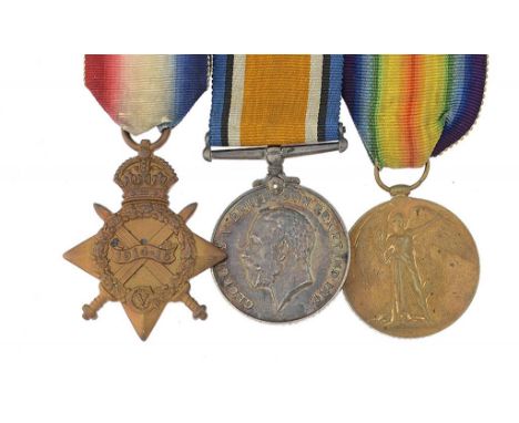 WORLD WAR ONE GROUP OF THREE 1914-15 Star, British War Medal and Victory Medal 889 CPL A W POLLOCK 21-LOND R ++++