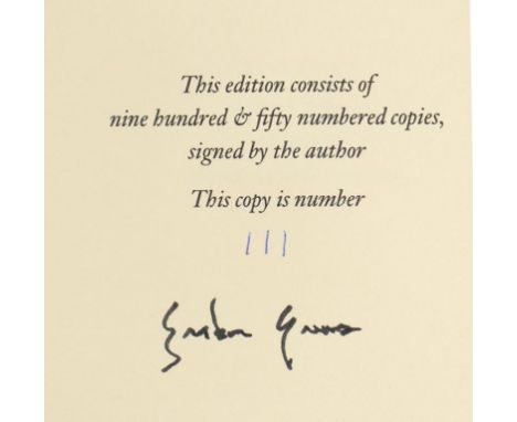 GREENE (GRAHAM) WHY THE EPIGRAPH?  111 of 950 numbered copies signed by the author, brown cloth gilt, glassine jacket, Nonesu