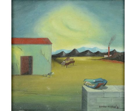 †CONROY MADDOX (1912-2005) FABRIC OF THE DAY  signed and dated '80, oil on canvas, 23.5 x 24cm ++In fine condition, undisturb