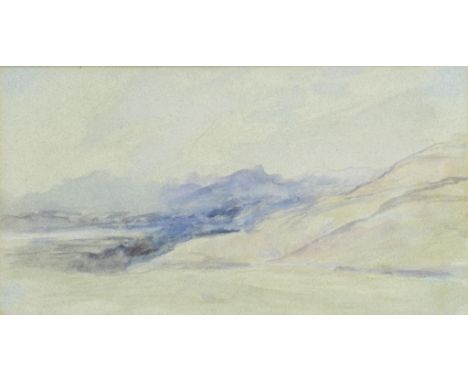 HERCULES BRABAZON BRABAZON, NEAC (1821-1906) LANDSCAPE  watercolour on blue paper, 19 x 34.5cm ++Fine condition, long undistu