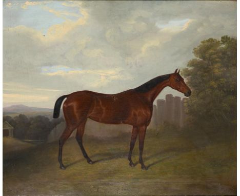 JOHN DALBY (1826-1853) PORTRAIT OF THE CHESTNUT MARE "MARION"   IN A LANDSCAPE  signed (Dalby York), dated 18[-]1 and inscrib