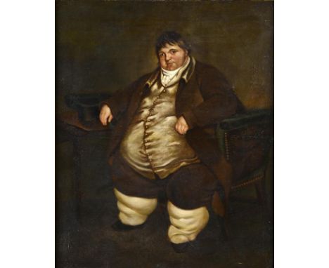 ENGLISH SCHOOL, EARLY 19TH CENTURY  PORTRAIT OF DANIEL LAMBERT OF LEICESTER  (1770-1809) oil on canvas, 59.5 x 49 A celebrity
