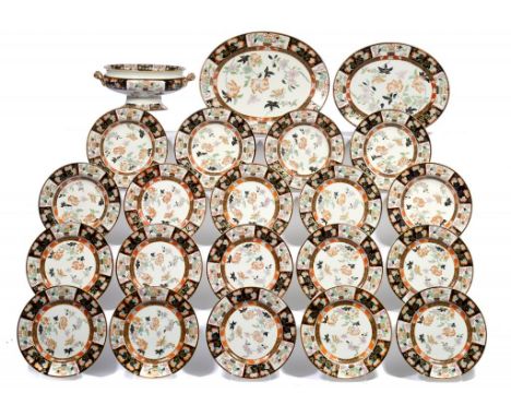 A G L ASHWORTH & BROS JAPAN PATTERN IRONSTONE DINNER SERVICE, C1900  soup tureen 33cm over handles, impressed and printed mar