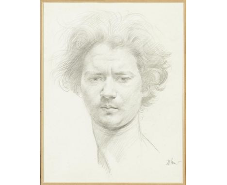 †AUGUSTUS EDWIN JOHN, OM, RA (1878-1961) PORTRAIT OF JACOB EPSTEIN signed, pencil, 20 x 15.5cm Executed in 1905-6. Provenance