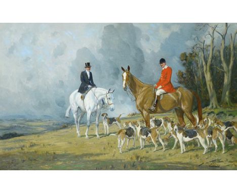 GEORGE WRIGHT (1860-1962)PORTRAIT OF MRS HAWKINS ON "SATYLITE" AND MAJOR HENRY HAWKINS, OBE ON "THE BISHOP", WITH THE ATHERST
