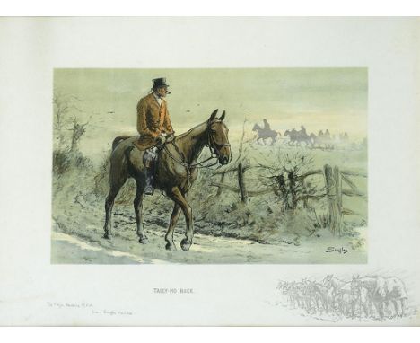 †CHARLES JOHNSON PAYNE "SNAFFLES" (1884-1967) TALLY-HO BACK lithograph, inscribed by the artist in pencil To Major Hawkins MF