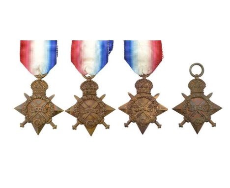 WORLD WAR ONE 1914-15 STAR 2533 PTE T E DICKINSON W YORK R, 12225 PTE J O'CONNOR E YORK R, 13711 PTE D MCCORQUODALE SCO RIF a