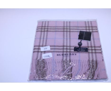 A new with tags Burberry 100% lambs wool pink long scarf 166 x 38cm 