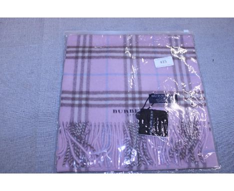 A new with tags Burberry 100% lambs wool pink long scarf 166 x 38cm 