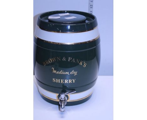 A original Brown &amp; Pank's ceramic sherry barrel with working taps 