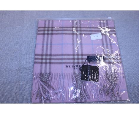 A new with tags Burberry 100% lambs wool pink long scarf 166 x 38cm 