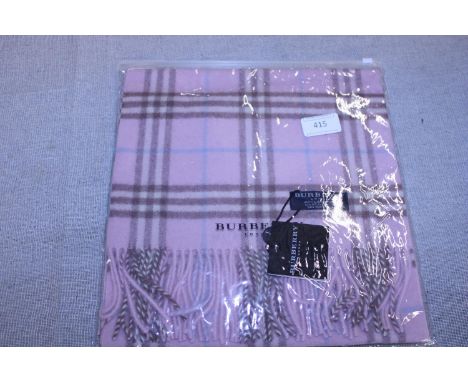 A new with tags Burberry 100% lambs wool pink long scarf 166 x 38cm 