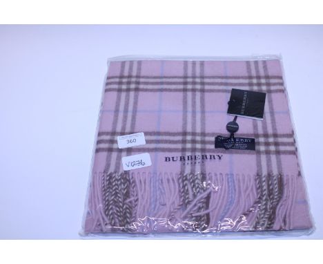 A new with tags Burberry 100% lambs wool pink long scarf 166 x 38cm 