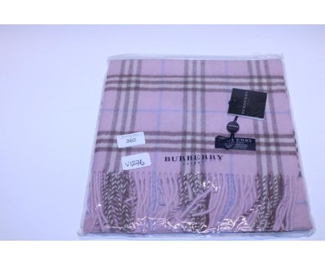 A new with tags Burberry 100% lambs wool pink long scarf 166 x 38cm 