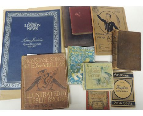 A small quantity of childrens books including Nonsense Songs by Edward Lear; an OS folding map of Bridgwater; a Grieben's Gui