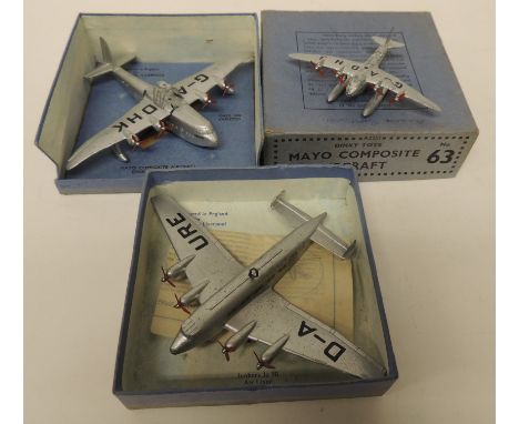 DINKY - Junkers Ju 90 Air Liner in base of box with instruction leaflet on "gliding" Dinky aircraft, near mint; a Mercury Sea
