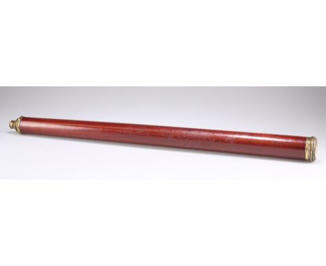 A BRASS-MOUNTED MAHOGANY SINGLE-DRAW TELESCOPE. 63cm (closed)The absence of a Condition Report does not imply that a lot is w