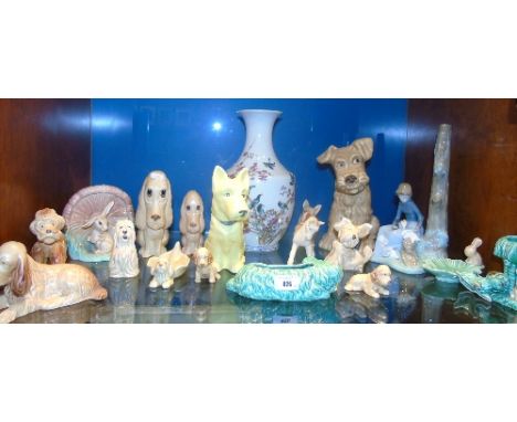 A Very Large Quantity of Sylvac Animals, a Nao Figure/Vase & an Oriental Vase (Shelf).