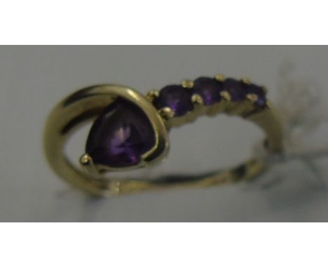 A 9ct Gold Amethyst Dress Ring.