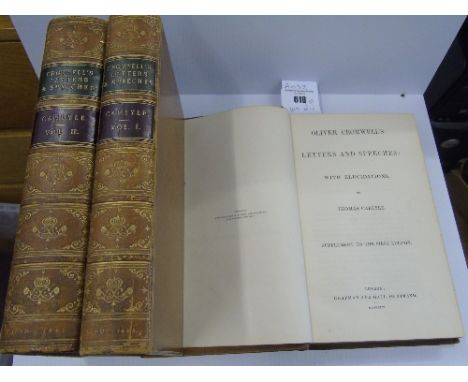 Oliver Cromwell's Letters and Speeches: with Elucidations by Thomas Carlyle. London: Chapman and Hall, 186 Strand.  3 vols in