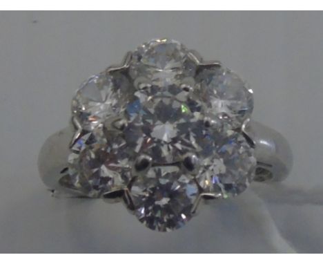 A Large Silver Cluster Ring.