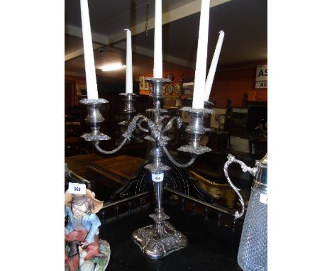 A Five Light Ellis Pattern Edwardian Candelabrum, well weighted.  
