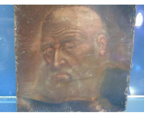 An Oil Laid on Panel. Portrait Study of an Old Man's Face, 28 x 26.5cm.