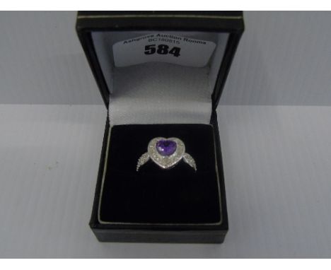 A Silver Gem Set Ring.
