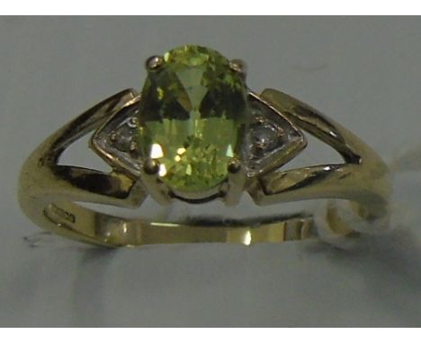 A Diamond and Gold Citrine Ring.