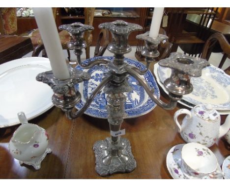 A Sheffield Plated Five Light Candelabrum.