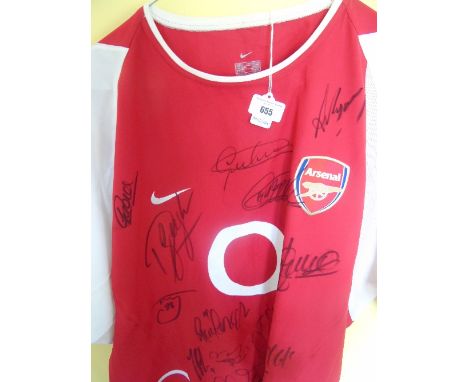 An Arsenal Jersey Signed by the Entire 2003/2004 Team.