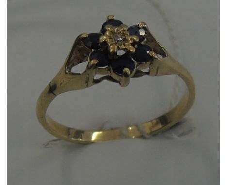 A 9ct Gold Gem Set Ring (marks rubbed).