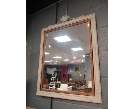 A modern green painted mirror, 89 x 66cm  
