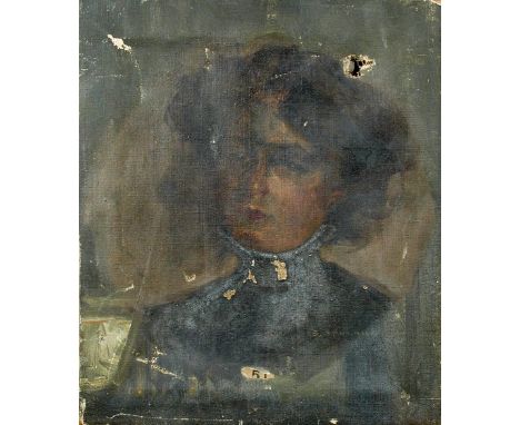 § Steven Spurrier, RA, ROI (British, 1878-1961) Portrait of Gertrude Spurrier, the artist's wife oil on canvas, unframed 36 x