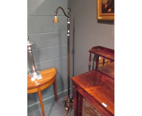 A brass column standard lamp and another (2)  
