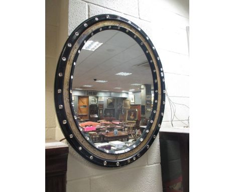 A 19th century Irish mirror  Missing some glass globules