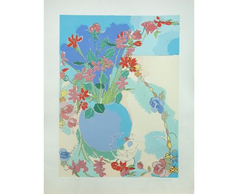 Alison Harley (British, 20th Century), Chain of Flowers, signed lower right "Alison Harley" and numbered 18/100, lithograph, 