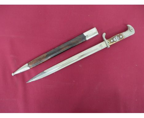 German Third Reich Police Bayonet by Alexander Coppell,  Solingen.  A good 33 cm blade example with eagle's head pommel, with