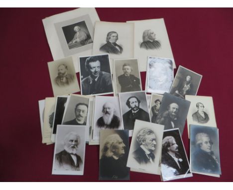 Small Selection of Original Postcards of Classical Musicians  including Edward Grieg ... Madame Melba ... Wagner ... Haydn ..