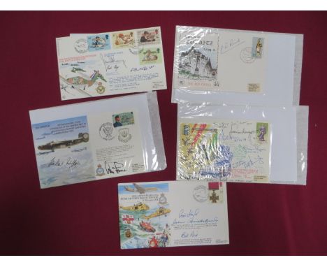 RAF Battle of Britain Ace 'Ginger Lacey' plus other RAF Signatures.   An interesting selection of RAF celebrity signatures fo
